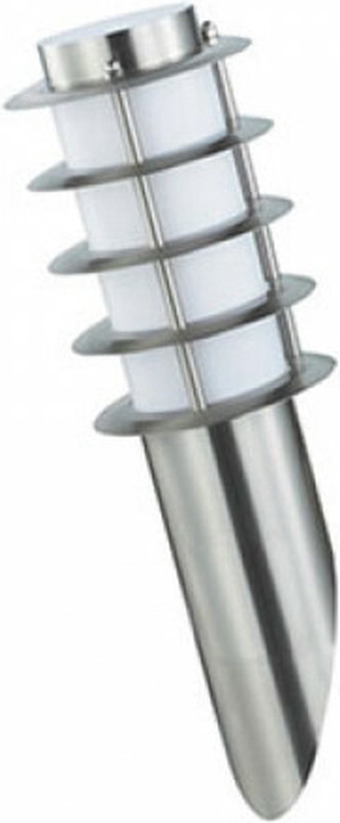 BES LED LED Tuinverlichting - Wandlamp Buiten - Nalid 1 - E27 Fitting - Rond - RVS - Philips - CorePro LEDbulb 827 A60 - 8W - Warm Wit 2700K