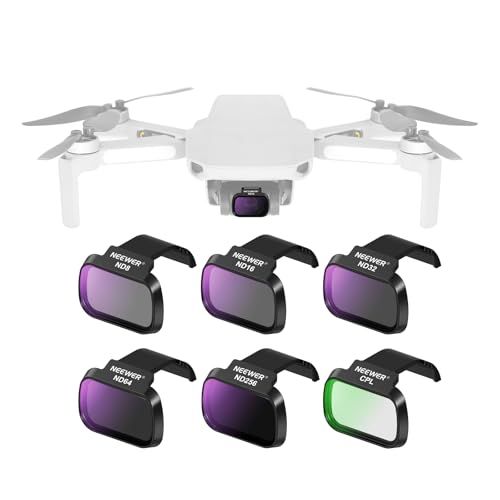 NEEWER 6 stuks ND CPL filters compatibel met DJI Mini 4K/2/Mavic/SE/2 SE, drone-lensaccessoires, snap-on circulaire polarisatiefilter, neutrale dichtheid ND8/ND16/ND32/ND64/ND256, HD glas, FL-B32