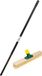 Brosse en bois jaune/vert avec manche télescopique en métal noir 130 cm - Brosse de nettoyage