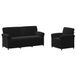 vidaXL Canapé Noir Velours 2 places
