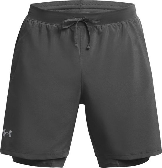 Under Armour UA LAUNCH 7'' 2-IN-1 SHORTS-GRY Heren Sportbroek