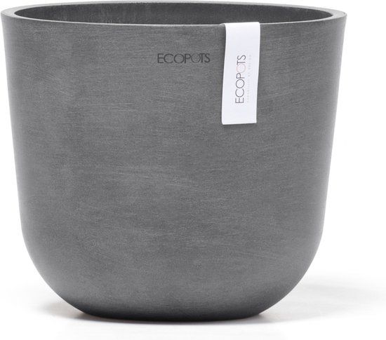Ecopots Oslo Mini 19 - Grey - Ø19 x H16.5 cm - Round Grey Flowerpot / Planter