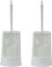 Sans marque Brosse de toilette avec support - 2x - brosse de cuvette avec nettoyeur de rebord - blanc - 35 cm