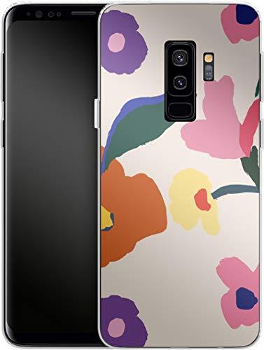 caseable caseable Samsung Galaxy S9 Plus telefoonhoes - siliconen beschermhoes - schokabsorberend & krasbestendig oppervlak - kleurrijk design - handgeschilderde bloeis - bloemen bloemen