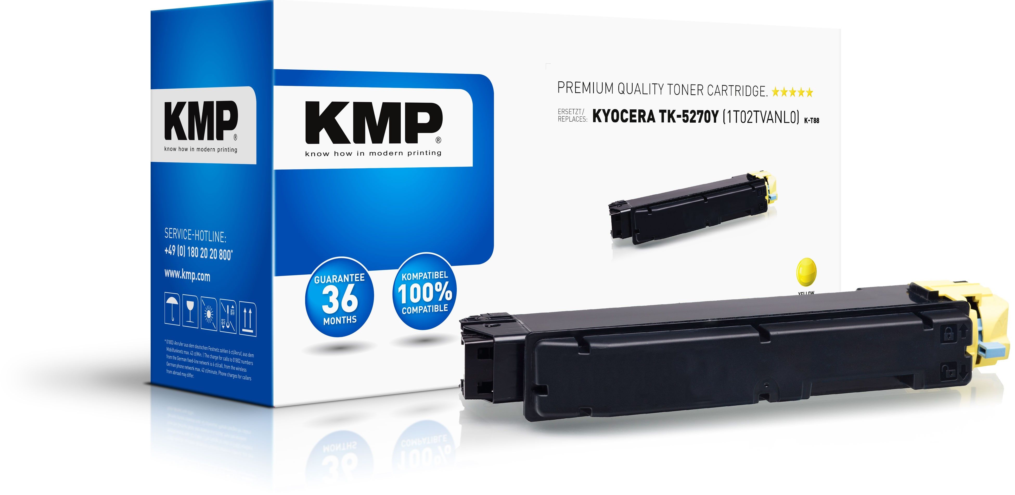 KMP 2923,0009 - Tonercartridge - Geel - 1 stuk - Compatibel met Kyocera Ecosys M 6230 cidn / M 6230 cidnt / P 6230 cdn / M 6630 cidn