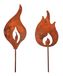 Rayher Set van 2 metalen vlammen, roestlook, insteekbaar, koper, 13 + 15 cm, 2 verschillende designs