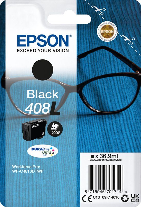 Epson 408L Black Ink Cartridge - DURABrite Ultra - C13T09K14010