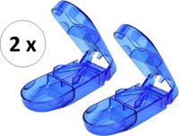 Knaak Pillensnijder / Bewaardoosje voor pillen - Blauw