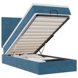 VidaXL Ottoman Bed with Mattress, Dark Blue, 90 x 190 cm, Velvet