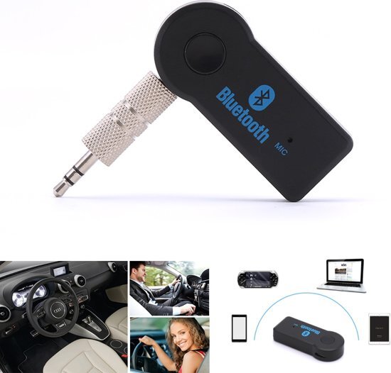 Drphone BC2 Universele Wireless Auto Bluetooth 3.5mm jack Aux Audio Ontvanger Adapter Handsfree Kit / Muziek Ontvanger voor Speaker /Hoofdtelefoon & Auto Stereo - Zwart