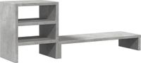 vidaXL Monitorstandaard met bureau-organizer, bewerkt hout, betongrijs
