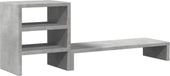 vidaXL Monitorstandaard met bureau-organizer, bewerkt hout, betongrijs