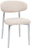 DÉJA Living Eetkamerstoel Skara - Beige/Chrome - Set van 2