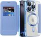 Techsuit Hoesje geschikt voor Apple iPhone 16 Pro - SmartMag Book Wallet Case - Geschikt voor MagSafe - Lichtblauw