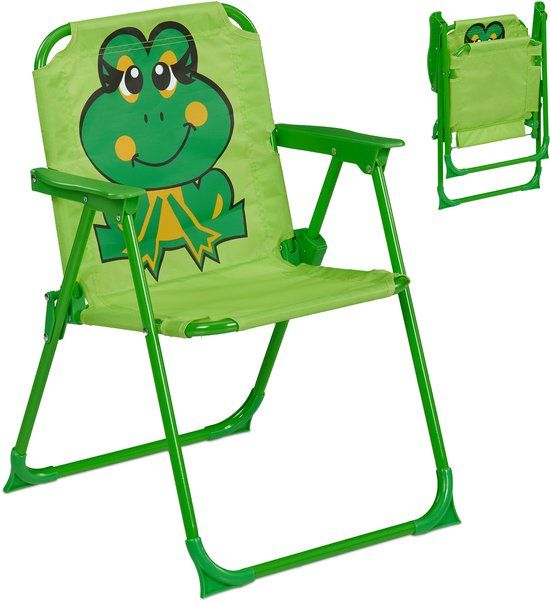 Merkloos Campingstoel kinderen - opvouwbaar - zithoogte: 26 cm - kikker