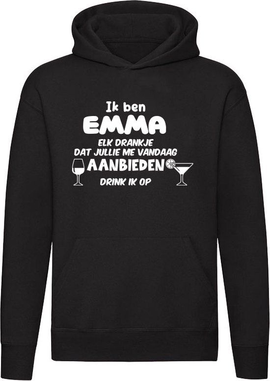 Ik ben Emma Hoodie - Zwart - 5XL - Unisex