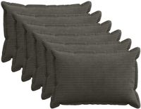 vidaXL - Kussensloop - 6 stuks - Antraciet - 50 x 80 cm - Corduroy
