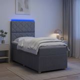 vidaXL Lit plateforme avec matelas Gris clair 90 x 190 cm Tissu