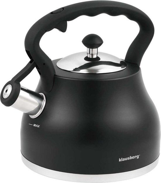 KLAUSBERG 7448 Fluitketel - zwart - 2.7 liter