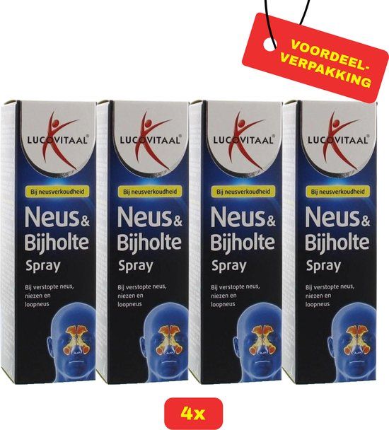 4X Lucovitaal Neus & Bijholte Spray - 4x 10ml - Voordeelverpakking!