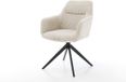 DELIFE Eetkamerstoel Pejo-Flex kruisframe breed zwart koord beige 360° draaibaar rocker-functie pocketveer kern