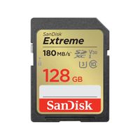 SanDisk Extreme SDXC 128Go - Classe 10 UHS-I - 180Mo/s Lecture - 90Mo/s Écriture