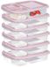 Storage Solutions Vershoudbakje/lunchbox - 6x - luchtdicht - 3 vakjes - lichtroze - kunststof - broodtrommel