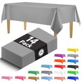 14 stuks premium wegwerp zilveren plastic tafelkleed