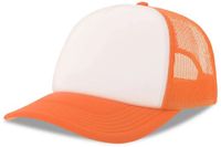 Atlantis Headwear Atlantis Trucker Pet Headwear Rapper Unisex Volwassenen Wit / Fluo Oranje Polyester Druksluiting One Size