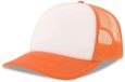 Atlantis Headwear Atlantis Trucker Pet Headwear Rapper Unisex Volwassenen Wit / Fluo Oranje Polyester Druksluiting One Size