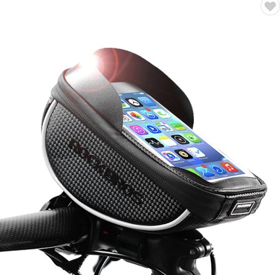 Rockbros Waterdichte Fiets Stuurtas Met Telefoonhouder en opbergvak - Fiets Stuur smartphone tas - Telefoonvak Fietstas - Telefoontas fiets - telefoontas - Waterdichte fietstas - Geschikt voor o.a. iPhone X, 8, 7