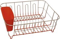 Secret de Gourmet Afdruiprek/afwasrek rood 36 x 32 x 13 cm van metaal