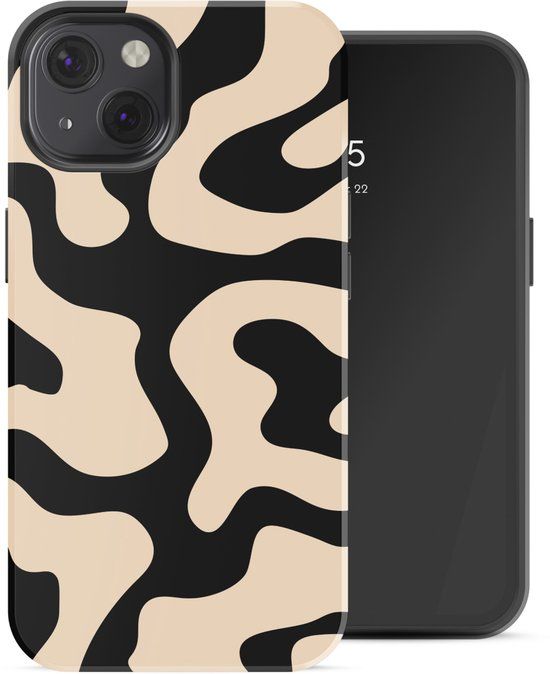 Selencia Hoesje - Geschikt voor Apple iPhone 13 - Backcover geschikt voor MagSafe - Art Wave Black