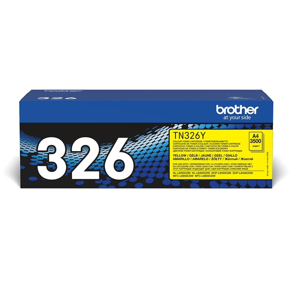Brother TN-326Y Yellow Toner Cartridge - 3,500 Pages