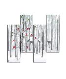 Homemania Wandafbeelding, motief hert, 4 stuks, dieren, woonkamer, slaapkamer, meerkleurig, 76 x 0,3 x 50 cm, HM204PMDF286, MDF