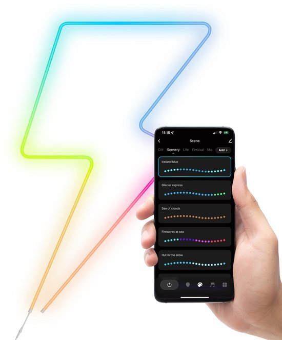 Trust GXT904 VYBZ RGB Light Rope – RGB licht slang - met App & Afstandsbediening - Neon LED - Led lamp - Wandlamp binnen - Game Verlichting - Amazon Alexa & Google Assistant