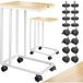 Lot de 2 tables d'appoint blanches 50x35x65/70cm avec roulettes