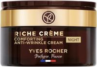 Yves Rocher Riche Crème Antirimpel nachtverzorging, regenererende anti-aging crème met olie van 1000 rozen voor intensieve celregeneratie, 50 ml