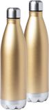 Merkloos / Sans marque 2x Goud Roestvrij Staal Waterfles/Drinkfles/Thermosfles - 750 ml