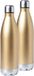 Merkloos / Sans marque 2x Goud Roestvrij Staal Waterfles/Drinkfles/Thermosfles - 750 ml