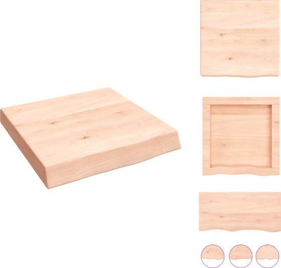 vidaXL Wandschap - 40x40x(2-6) cm - onbehandeld - massief eikenhout