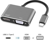 DrPhone CHX - 2-in-1 USB-C naar HDMI & VGA Adapter - 4K 30Hz - Space Grey