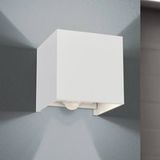 ORION LED-Außenwandleuchte Cube-S, weiß, Metall, Bewegungsmelder