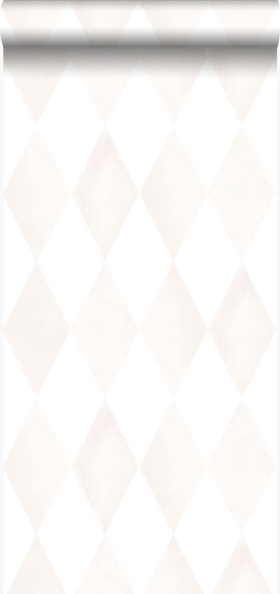 Origin Wallcoverings behang wieberruit-motief licht crème beige en mat wit - 337216 - 53 cm x 10,05 m