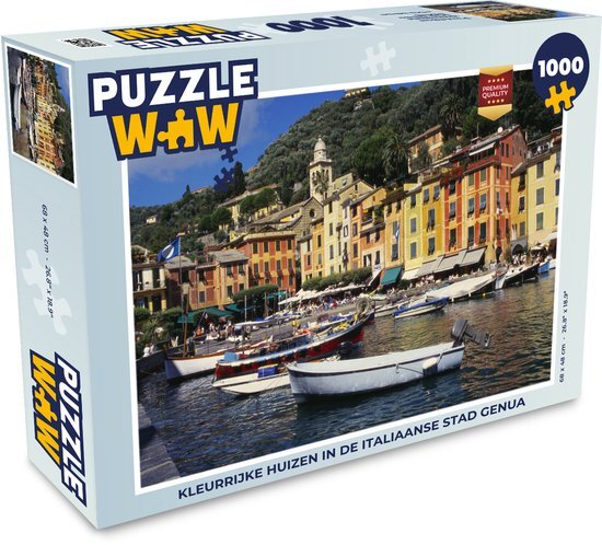 MuchoWow Puzzel Genua - Huis - Boot - Legpuzzel - Puzzel 1000 stukjes volwassenen