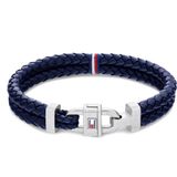 KARABINER Tommy Hilfiger TJ2790362 Heren Armband - Leer - Blauw - 13 mm breed - 21 cm lang