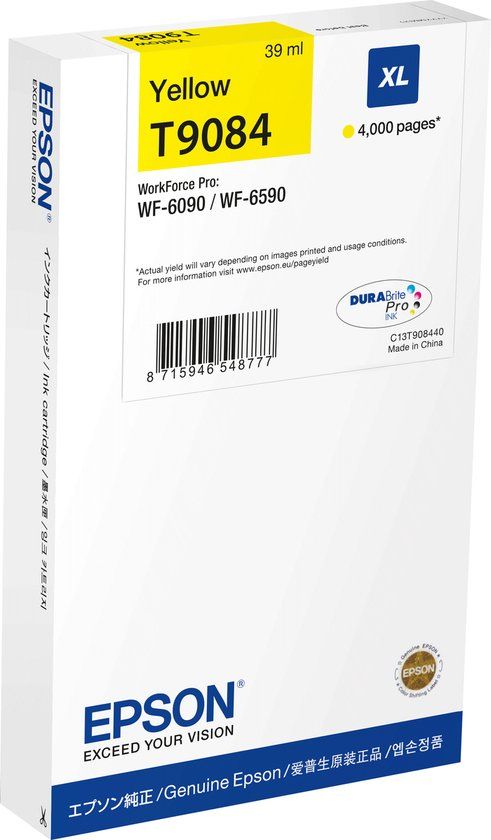 Epson Original Ink Cartridge T9084 Yellow XL