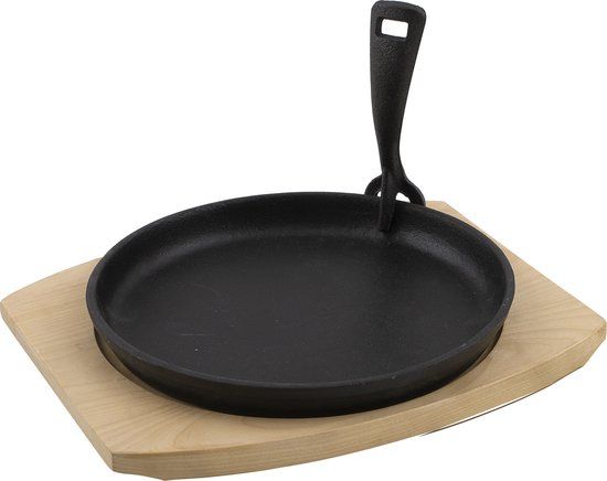 Barbecook Grillpan uit gietijzer - Rond - Zwart, Bruin