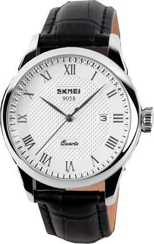 SKMEI Klassiek Heren Horloge â€“ Black Leather - Mannen Horloge