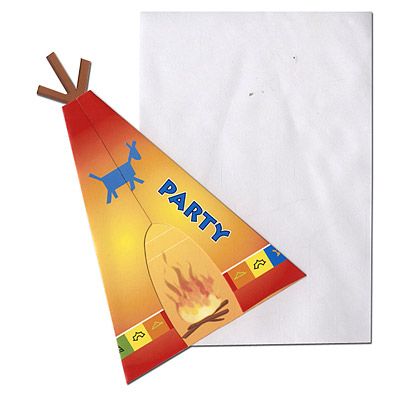 Folat Indianen Uitnodigingen 8st